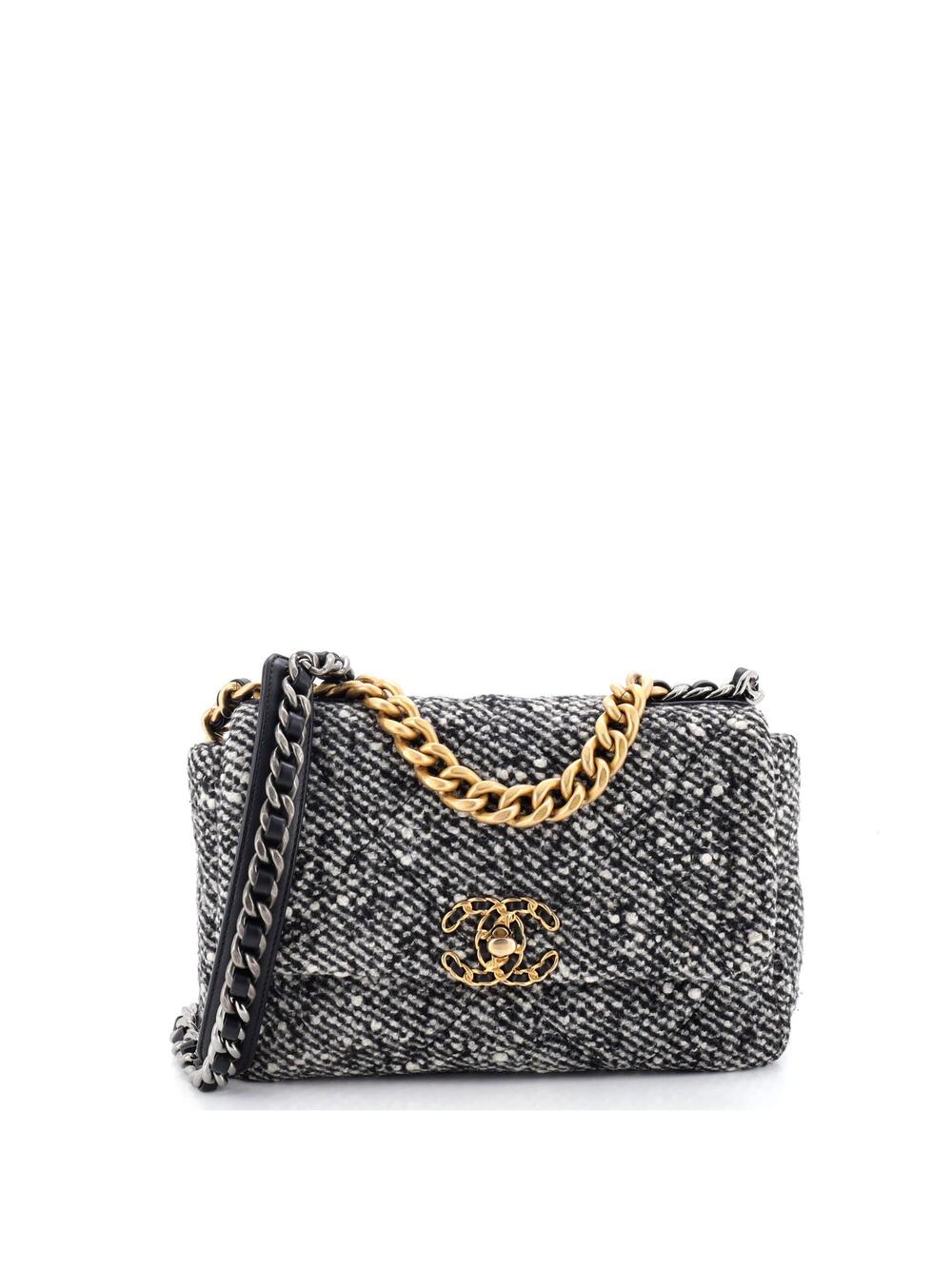 Chanel 19 Flap Bag Quilted Wool Medium #242893C45B